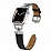 Apple Watch 7 Silver-Siyah Metal Deri Kordon (41 mm)