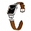 Apple Watch 7 Kahverengi Metal Deri Kordon (41 mm)