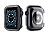 Apple Watch / Watch 2 / Watch 3 effaf Siyah Silikon Klf ve Ekran Koruyucu 42 mm