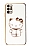 Eiroo Aynal Kitty Samsung Galaxy S20 Plus Standl Beyaz Silikon Klf