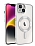Eiroo Gbox iPhone 14 Plus Macsafe zellikli Kamera Korumal Silver Silikon Klf