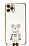 Eiroo iPhone 11 Pro Max Baby Bear Standl Beyaz Silikon Klf