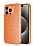 Eiroo iPhone 15 Pro Max Simli Turuncu Silikon Klf