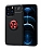 Eiroo Liquid Ring iPhone 13 Pro Standl Siyah-Krmz Silikon Klf