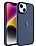 Eiroo Luxe iPhone 14 Buzlu Silikon Kenarl Lacivert Rubber Klf
