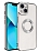Eiroo Luxury Clear iPhone 14 Kamera Korumal Silver Silikon Klf