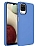 Eiroo Samsung Galaxy A12 / M12 Metal ereveli Mavi Rubber Klf