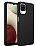 Eiroo Samsung Galaxy A12 / M12 Metal ereveli Siyah Rubber Klf