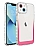 Eiroo Shimmer iPhone 14 Plus Kamera Korumal Beyaz-Pembe Silikon Klf