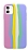 iPhone 12 Mini 5.4 in Rainbow Lansman Pembe Silikon Klf