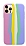 iPhone 12 Pro Max Rainbow Lansman Pembe Silikon Klf