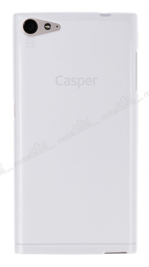 Casper Via V9 Şeffaf Beyaz Silikon Kılıf