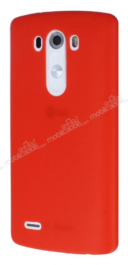 Dafoni Air Slim LG G3 Ultra İnce Mat Kırmızı Silikon Kılıf