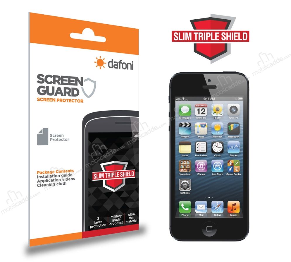 Dafoni iPhone SE / 5 / 5S Slim Triple Shield Ekran Koruyucu