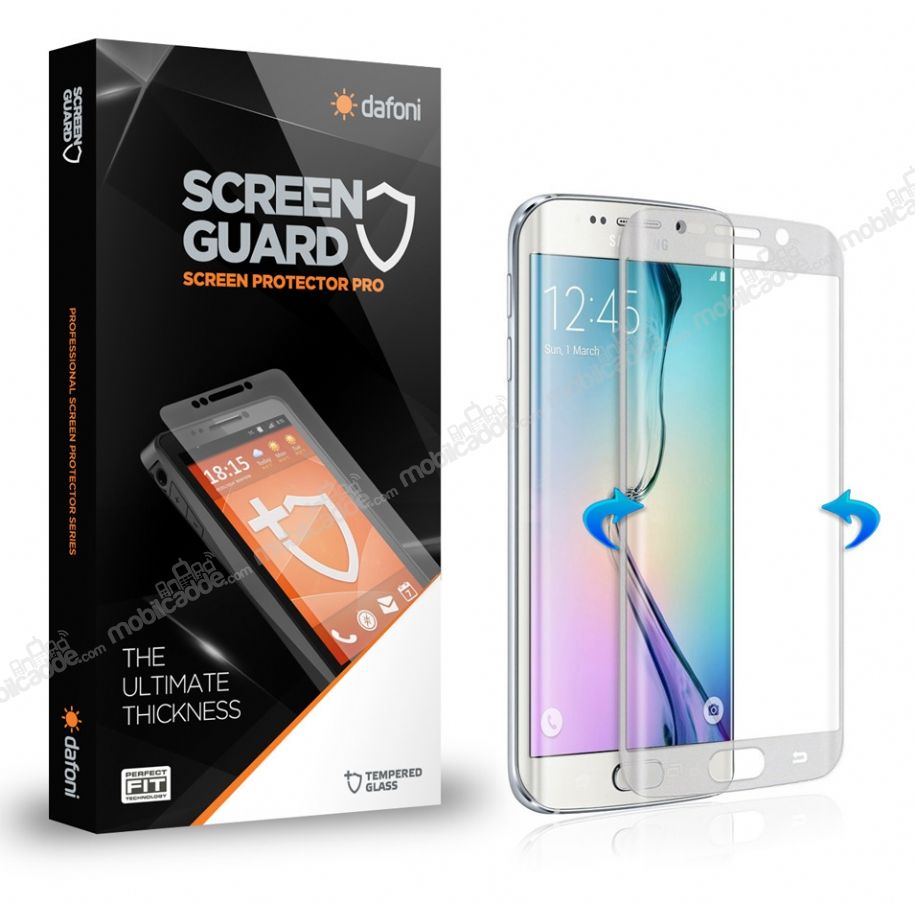 Dafoni Samsung Galaxy S6 Edge Curve Tempered Glass Premium Şeffaf Cam Ekran Koruyucu