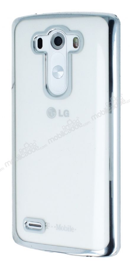 LG G3 Silver Kenarlı Şeffaf Silikon Kılıf