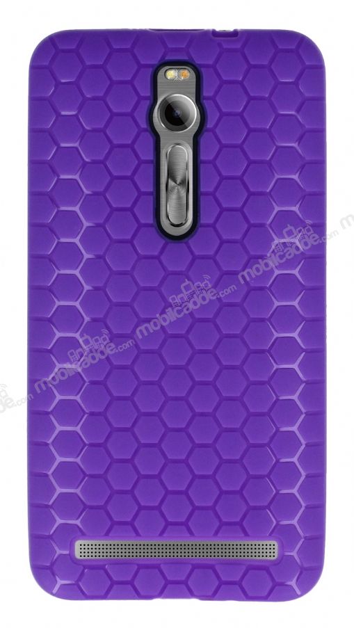 Eiroo Honeycomb Asus Zenfone 2 Mor Silikon Kılıf