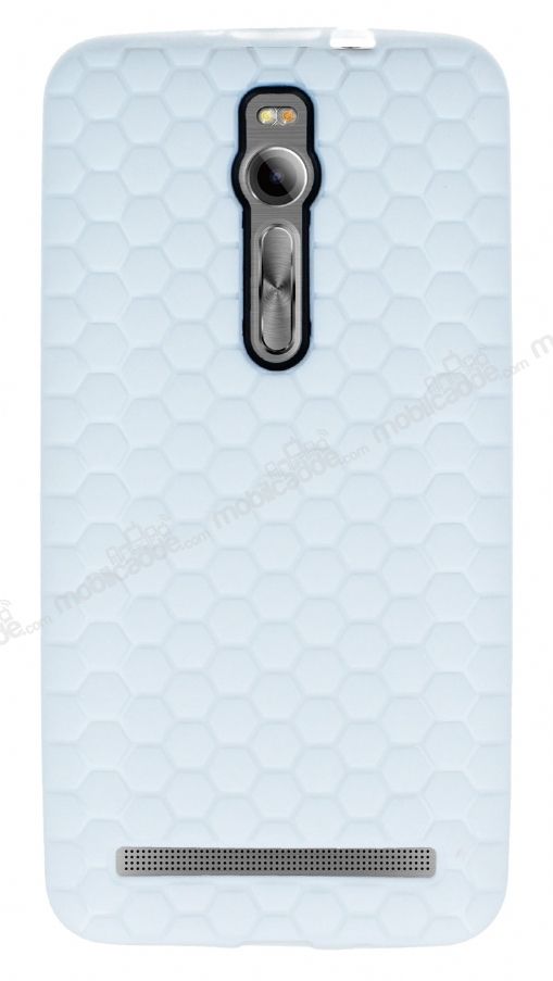 Eiroo Honeycomb Asus Zenfone 2 Beyaz Silikon Kılıf