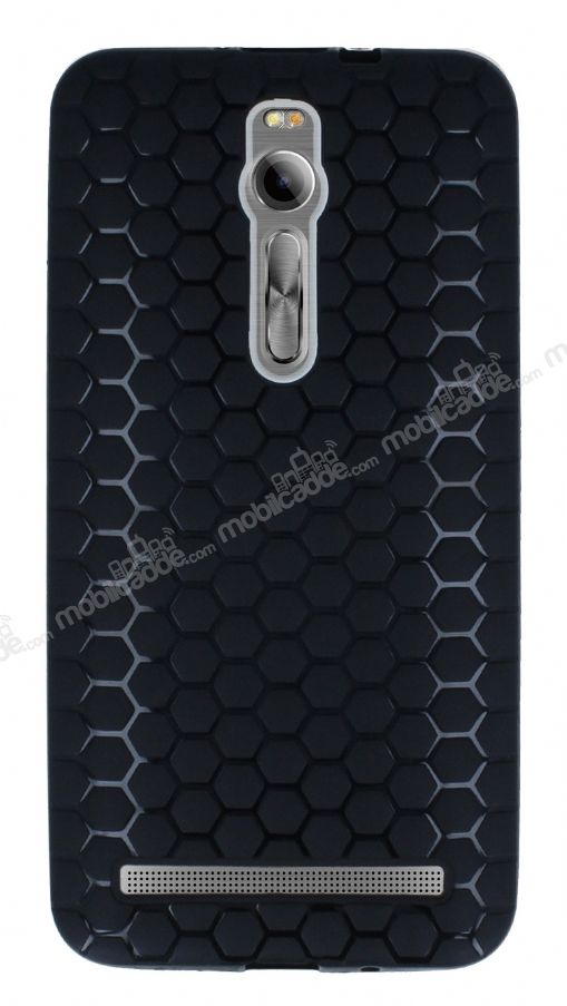 Eiroo Honeycomb Asus Zenfone 2 Siyah Silikon Kılıf