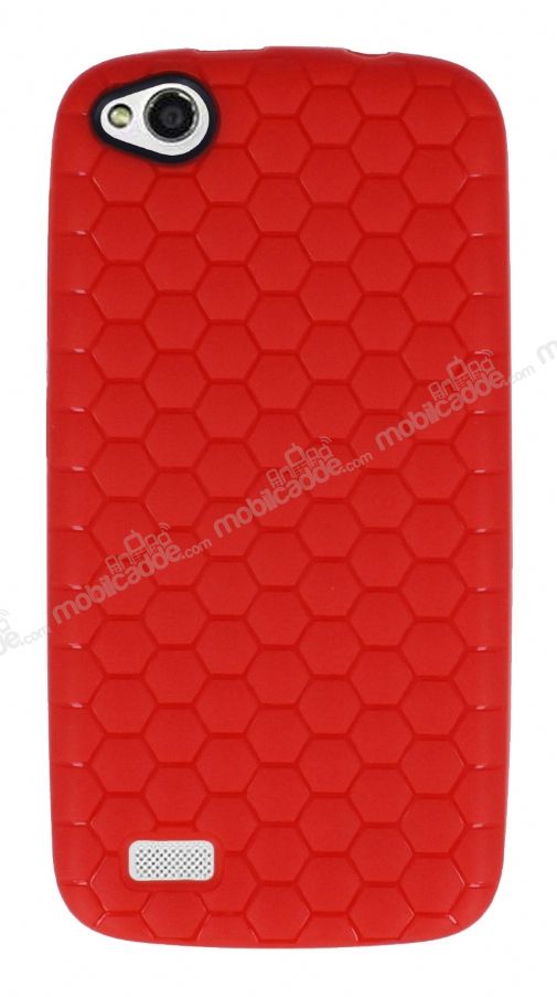 Eiroo Honeycomb General Mobile Discovery Kırmızı Silikon Kılıf