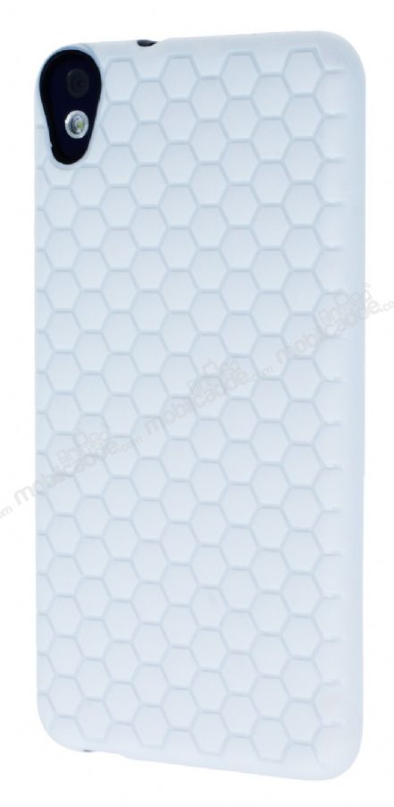 Eiroo Honeycomb HTC Desire 820 Beyaz Silikon Kılıf