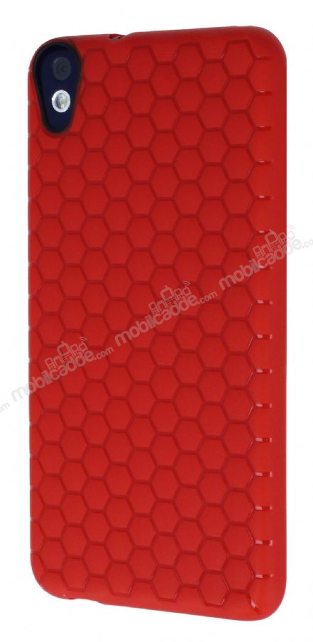 Eiroo Honeycomb HTC Desire 820 Kırmızı Silikon Kılıf