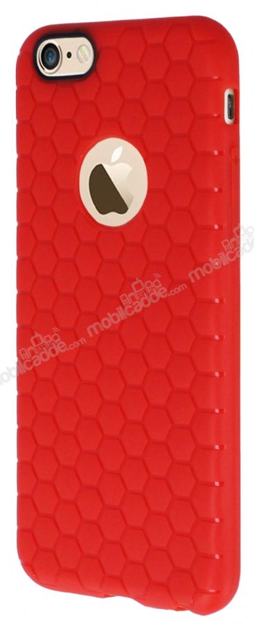 Eiroo Honeycomb iPhone 6 / 6S Kırmızı Silikon Kılıf
