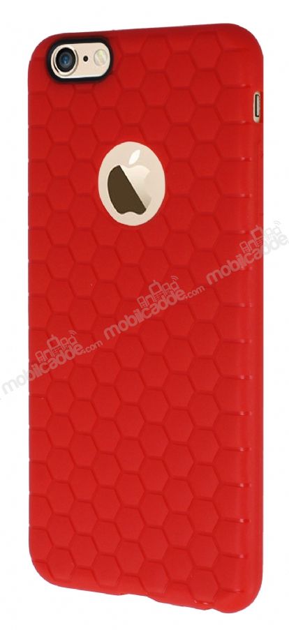 Eiroo Honeycomb iPhone 6 Plus / 6S Plus Kırmızı Silikon Kılıf