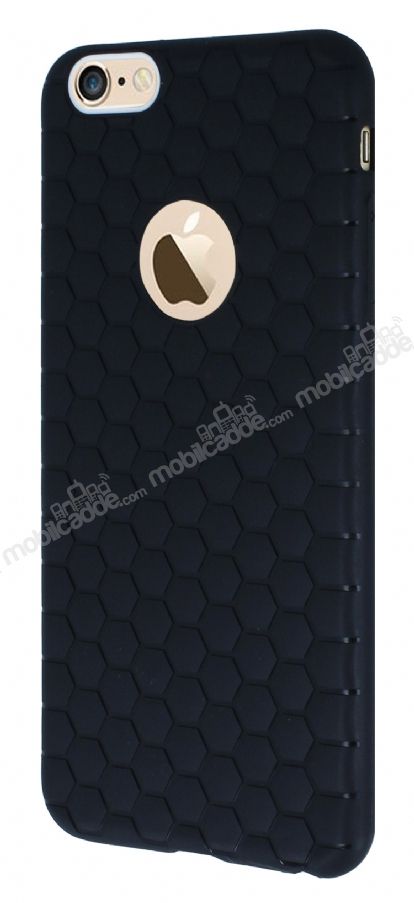 Eiroo Honeycomb iPhone 6 Plus / 6S Plus Siyah Silikon Kılıf