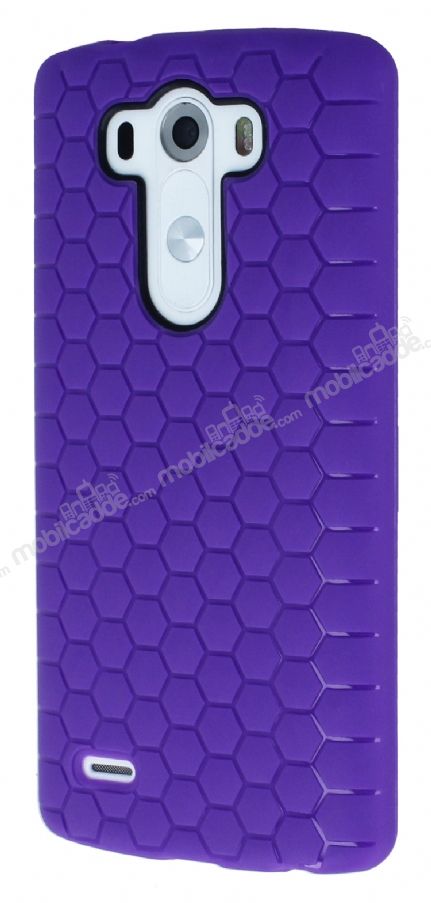 Eiroo Honeycomb LG G3 Mor Silikon Kılıf