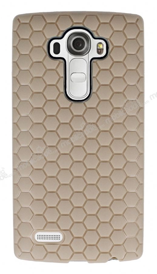 Eiroo Honeycomb LG G4 Krem Silikon Kılıf