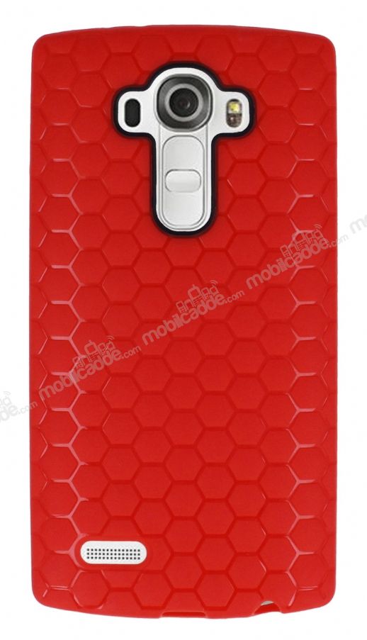Eiroo Honeycomb LG G4 Kırmızı Silikon Kılıf