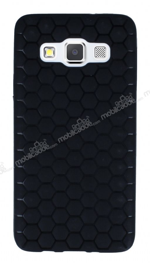 Eiroo Honeycomb Samsung Galaxy A3 Siyah Silikon Kılıf