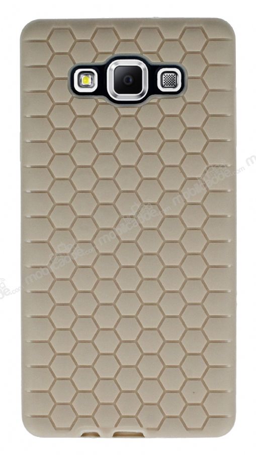 Eiroo Honeycomb Samsung Galaxy A7 Krem Silikon Kılıf