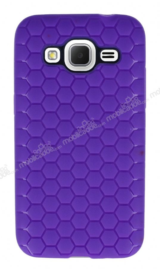 Eiroo Honeycomb Samsung Galaxy Core Prime Mor Silikon Kılıf