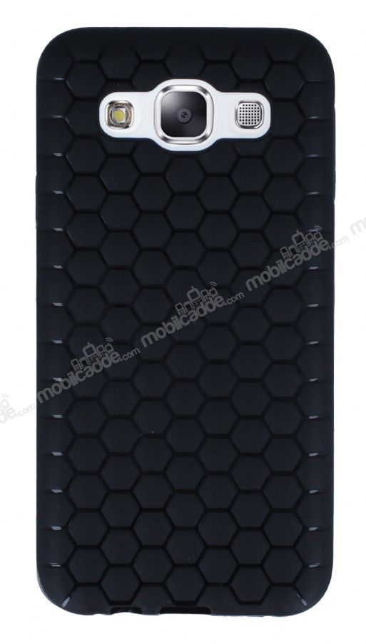 Eiroo Honeycomb Samsung Galaxy E5 Siyah Silikon Kılıf
