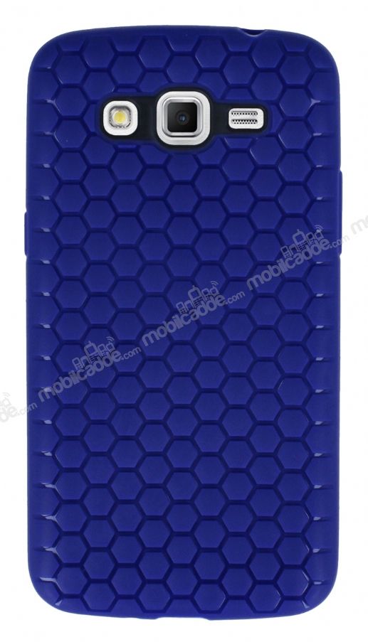 Eiroo Honeycomb Samsung Galaxy Grand 2 Lacivert Silikon Kılıf