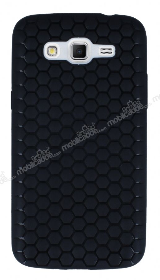 Eiroo Honeycomb Samsung Galaxy Grand 2 Siyah Silikon Kılıf