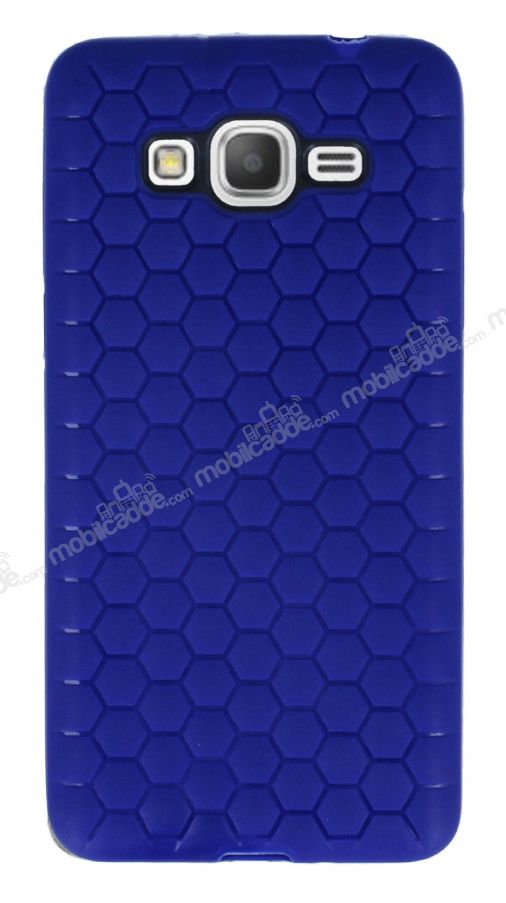 Eiroo Honeycomb Samsung Galaxy Grand Prime Lacivert Silikon Kılıf