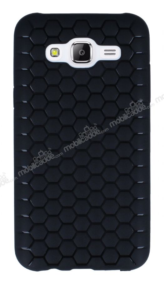 Eiroo Honeycomb Samsung Galaxy J5 Siyah Silikon Kılıf