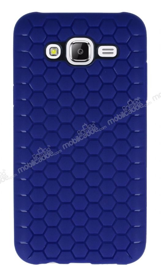 Eiroo Honeycomb Samsung Galaxy J7 Lacivert Silikon Kılıf