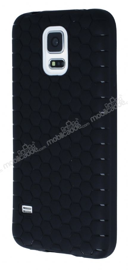 Eiroo Honeycomb Samsung Galaxy S5 Siyah Silikon Kılıf
