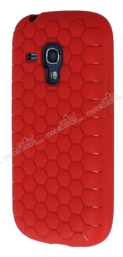 Eiroo Honeycomb Samsung i8190 Galaxy S3 Mini Kırmızı Silikon Kılıf