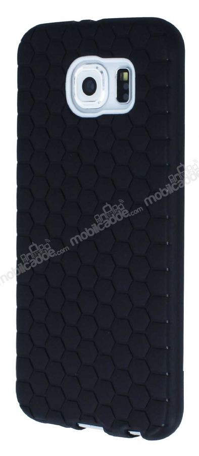 Eiroo Honeycomb Samsung i9800 Galaxy S6 Siyah Silikon Kılıf