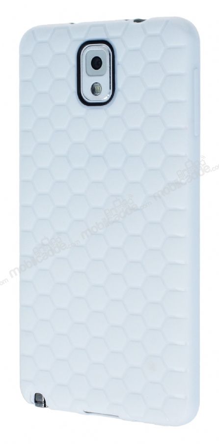 Eiroo Honeycomb Samsung N9000 Galaxy Note 3 Beyaz Silikon Kılıf