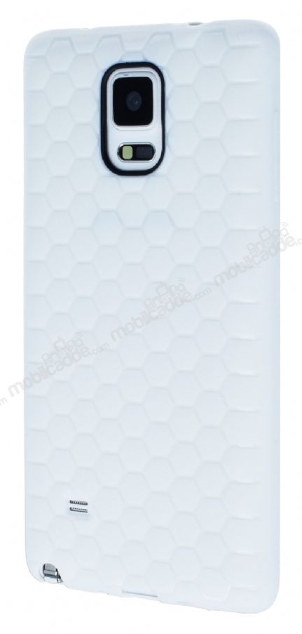 Eiroo Honeycomb Samsung N9100 Galaxy Note 4 Beyaz Silikon Kılıf