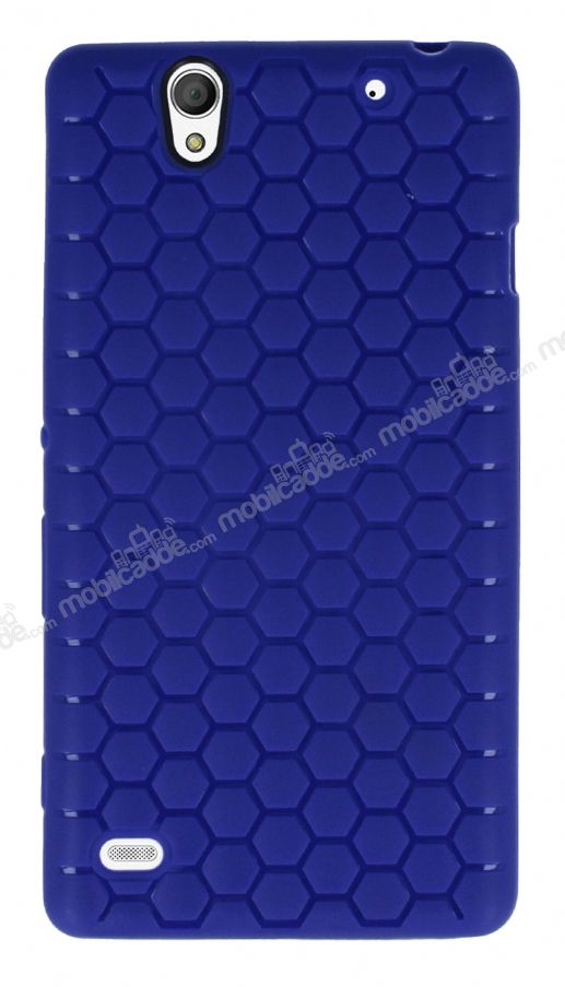 Eiroo Honeycomb Sony Xperia C4 Lacivert Silikon Kılıf