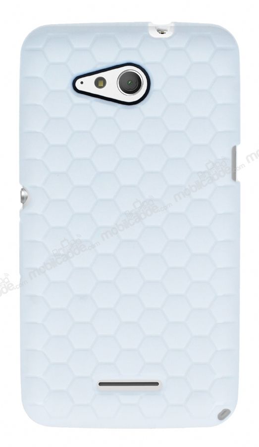Eiroo Honeycomb Sony Xperia E4g Beyaz Silikon Kılıf