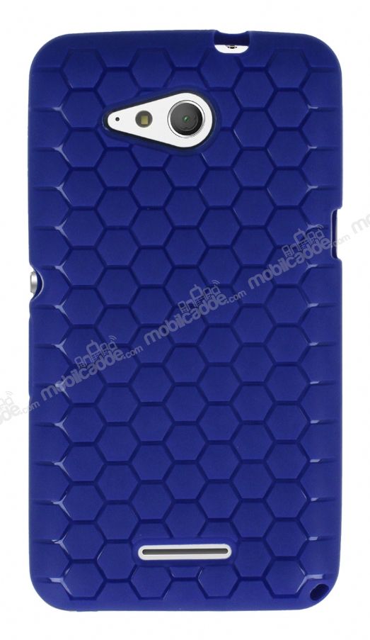 Eiroo Honeycomb Sony Xperia E4g Lacivert Silikon Kılıf
