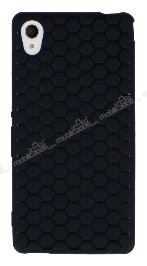Eiroo Honeycomb Sony Xperia M4 Aqua Siyah Silikon Kılıf